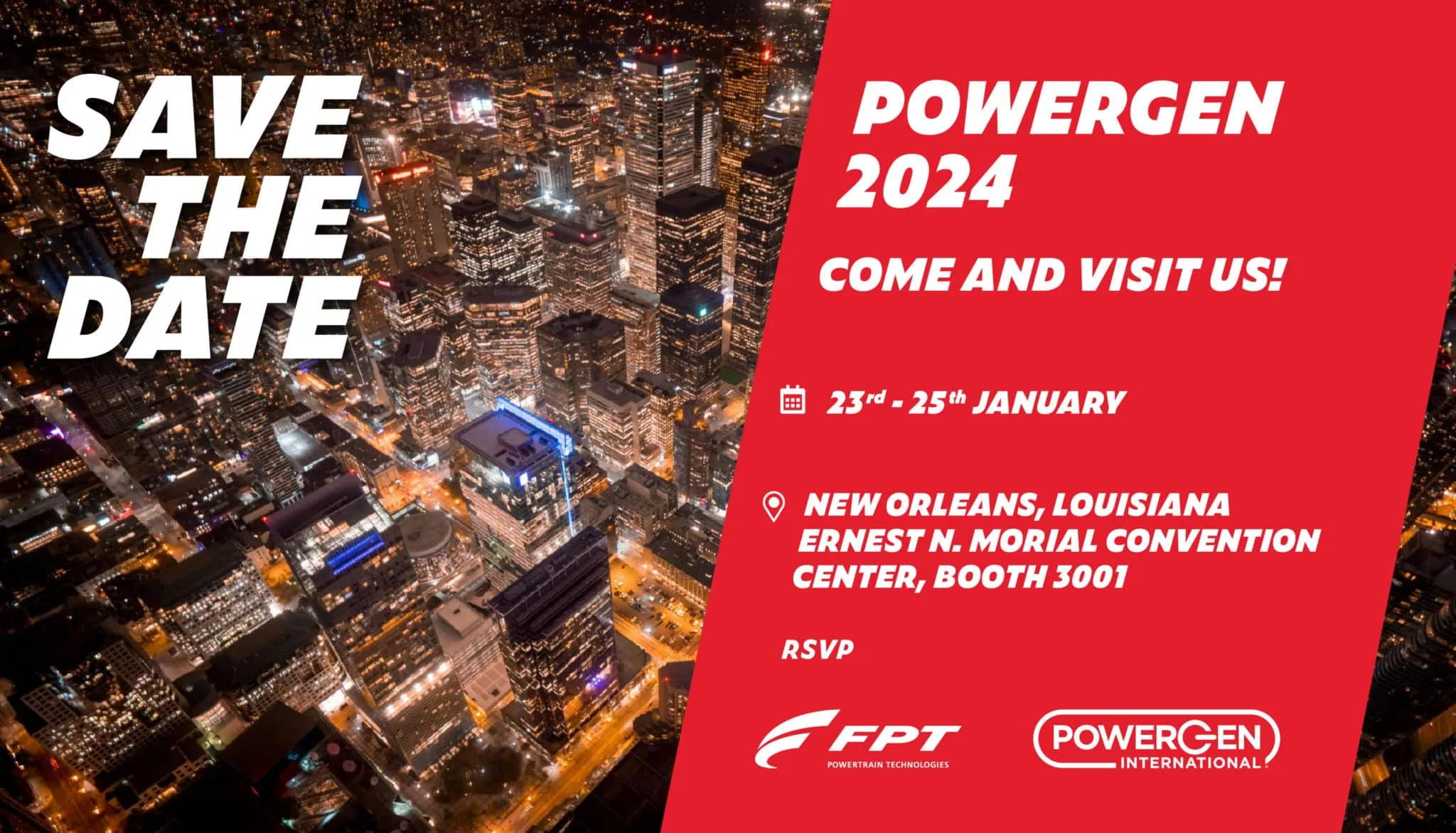 Fpt Industrial Mostrer Al Powergen International 2024 I Suoi Sistemi   75342 FPT Industrial PowerGen Save The Date Scaled 